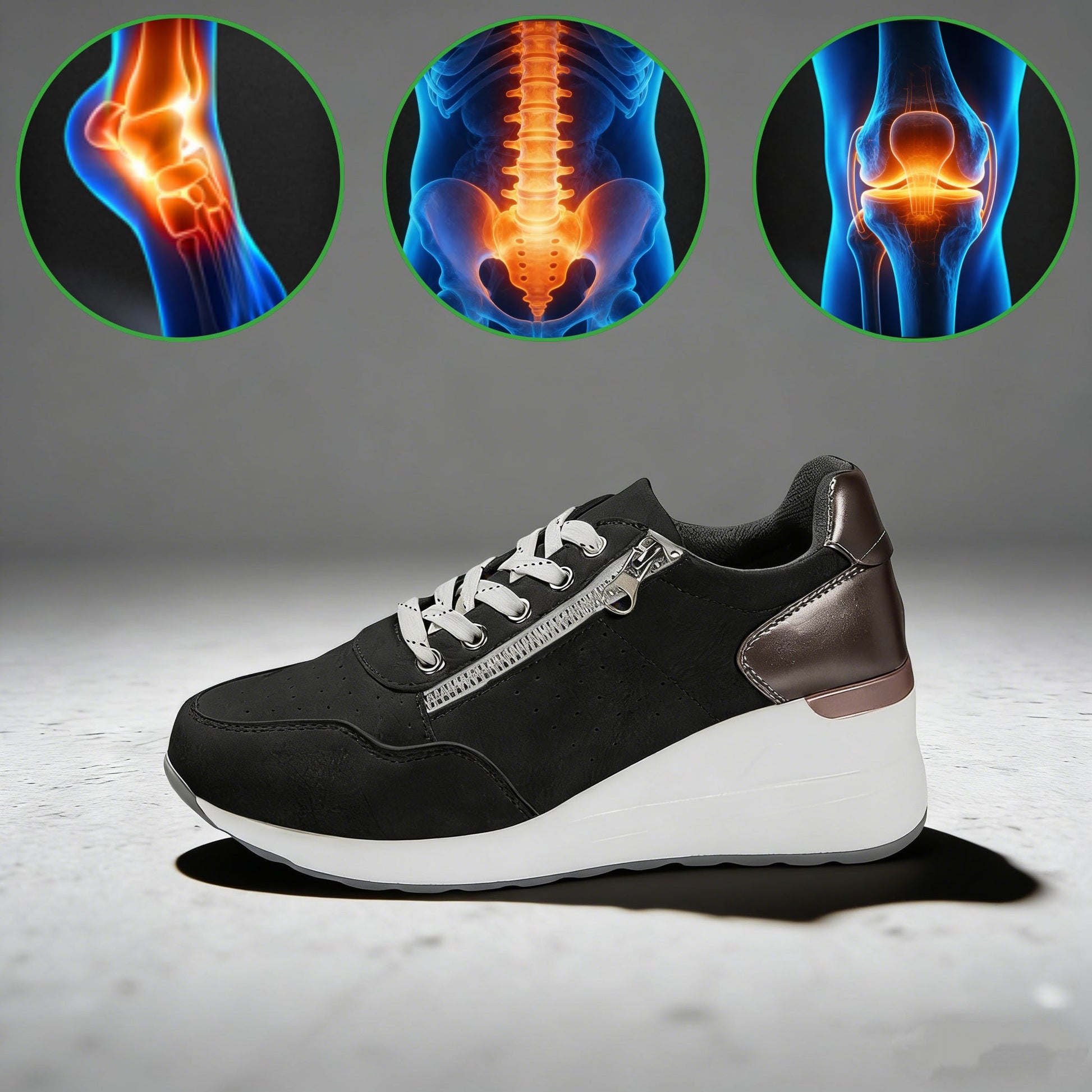 Dámská volnočasová obuv Slancks® | Pohodlné tenisky – Ergonomicky tvarovaná lékařská ortopedická obuv s oporou klenby pro účinnou úlevu od bolesti nohou.