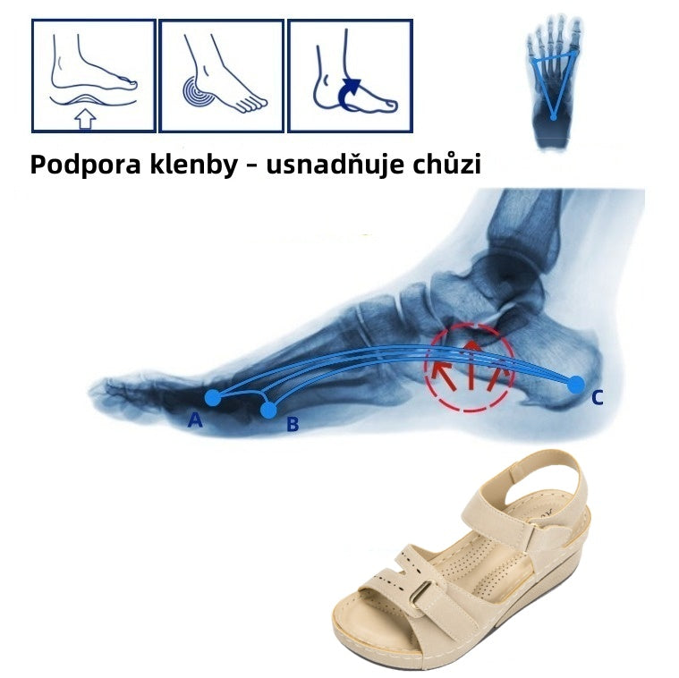 (🔥Letní speciál 50% sleva) Klasické letní dámské ortopedické sandály, které kombinují oporu a prodyšnost✅ Jsou chladivé a pohodlné na nošení ~ Chůze je snazší a pohodlnější.