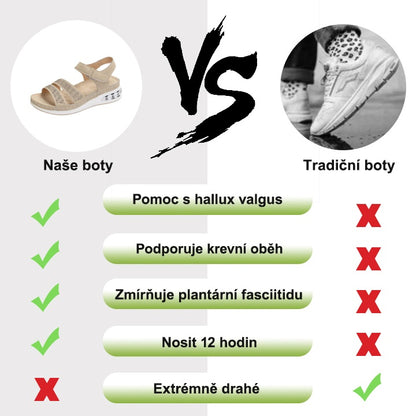 [🎁Dnes za poloviční cenu - Nenechte si to ujít] Letní klasické dámské ortopedické sandály s diamantovými cvočky pro tlumení nárazů - snižují tlak při chůzi 👞 Usnadňují chůzi