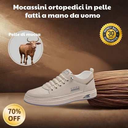 🐂 Scarpe da uomo in pelle di vitello prodotte in Australia 👞 Cucite a mano, facili da indossare e da togliere ✅ Supporto dell'arco plantare, sollievo dal dolore - camminare confortevole