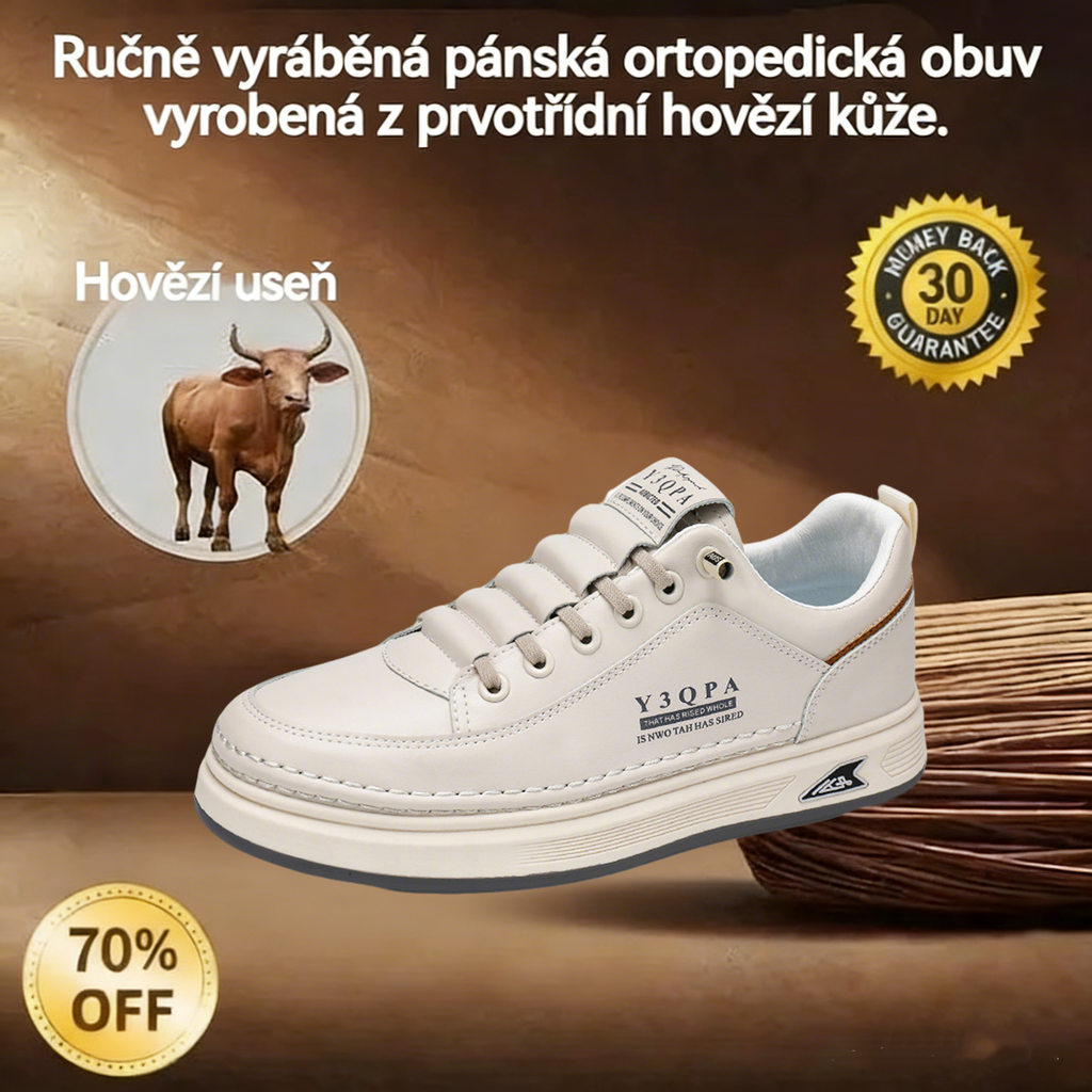 RENMIIX® | 🐂 Pánské kozačky z telecí kůže | Podpora klenby, úleva od bolesti, pohodlná chůze
