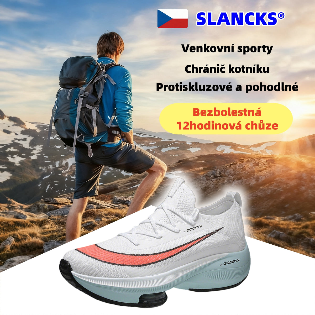Ortopedické běžecké boty Slancks® | Pohodlné, lehké a protiskluzové | Poskytují oporu klenby a zmírňují bolest