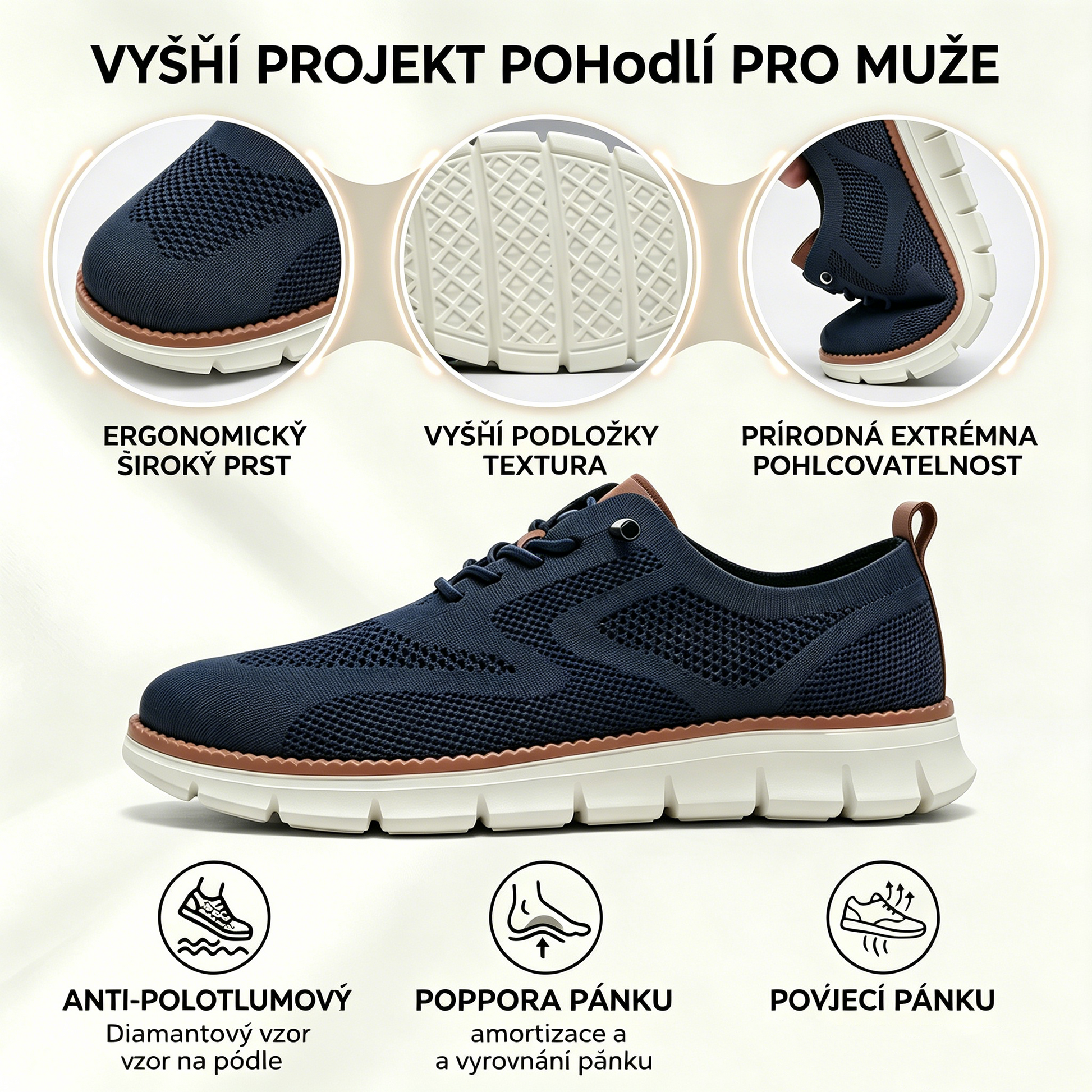 🔥 Dnešní speciální nabídka: sleva 50 %! ⏰ Prodyšné a protiskluzové mokasíny! S oporou klenby a polstrovanou mezipodešví se rozlučte s bolestí nohou.