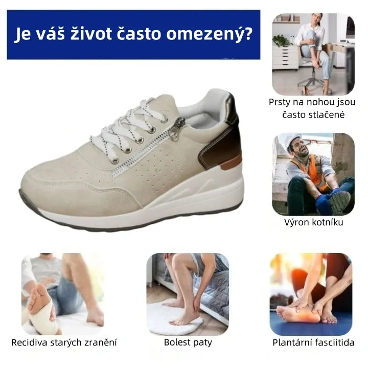 Dámská volnočasová obuv Slancks® | Pohodlné tenisky – Ergonomicky tvarovaná lékařská ortopedická obuv s oporou klenby pro účinnou úlevu od bolesti nohou.