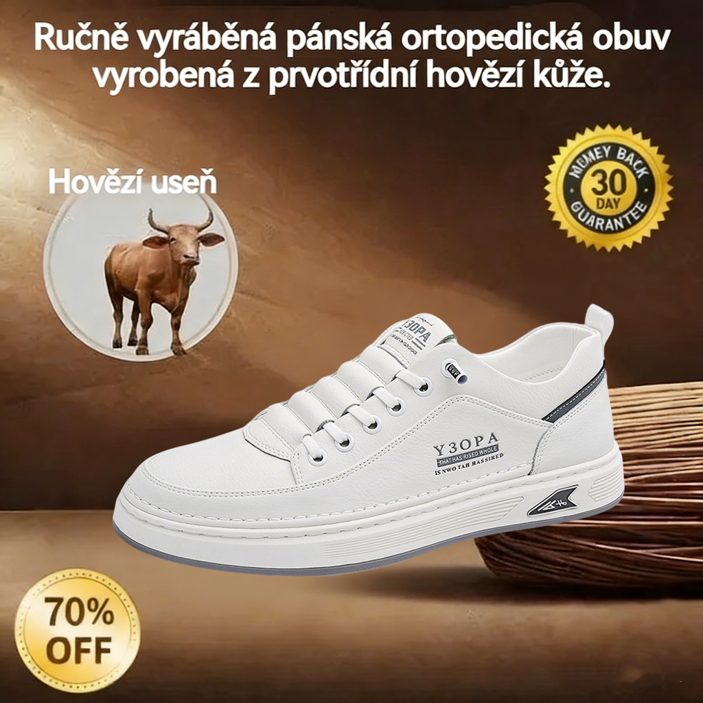 RENMIIX® | 🐂 Pánské kozačky z telecí kůže | Podpora klenby, úleva od bolesti, pohodlná chůze