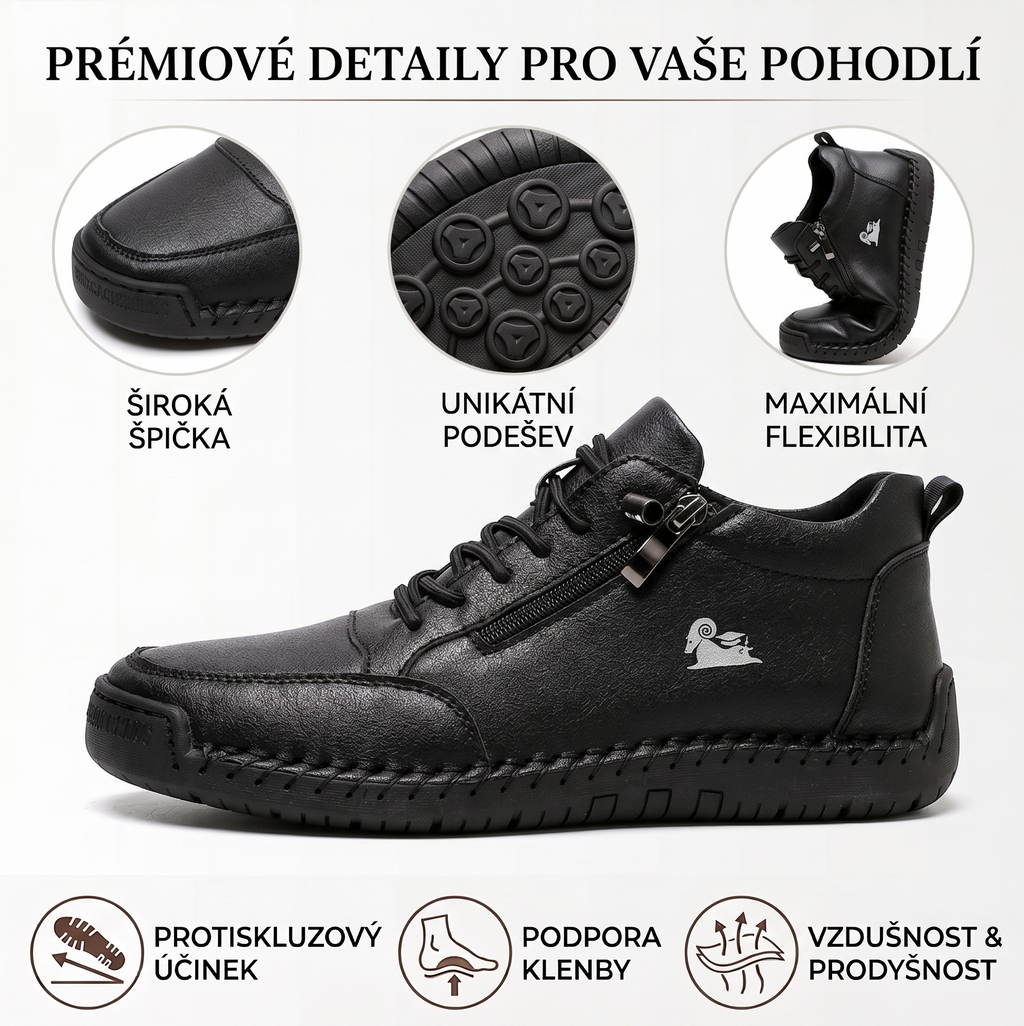 (🔥 50% sleva – Nenechte si ji ujít!) Vybraná obuv z telecí kůže – ortopedické boty – 👞 – odolné, protiskluzové a nepromokavé (podpora klenby, úleva od bolesti, unisex)