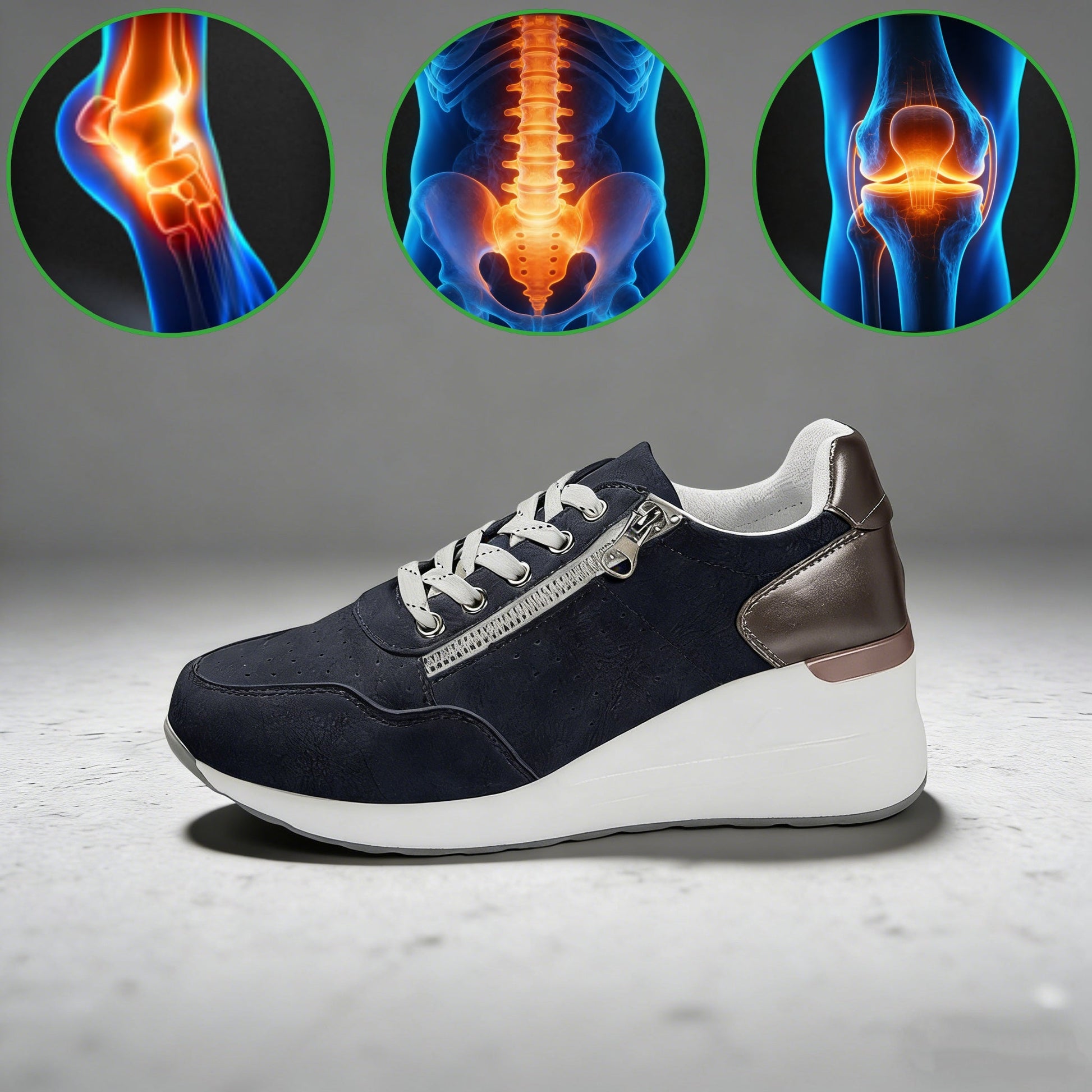Dámská volnočasová obuv Slancks® | Pohodlné tenisky – Ergonomicky tvarovaná lékařská ortopedická obuv s oporou klenby pro účinnou úlevu od bolesti nohou.