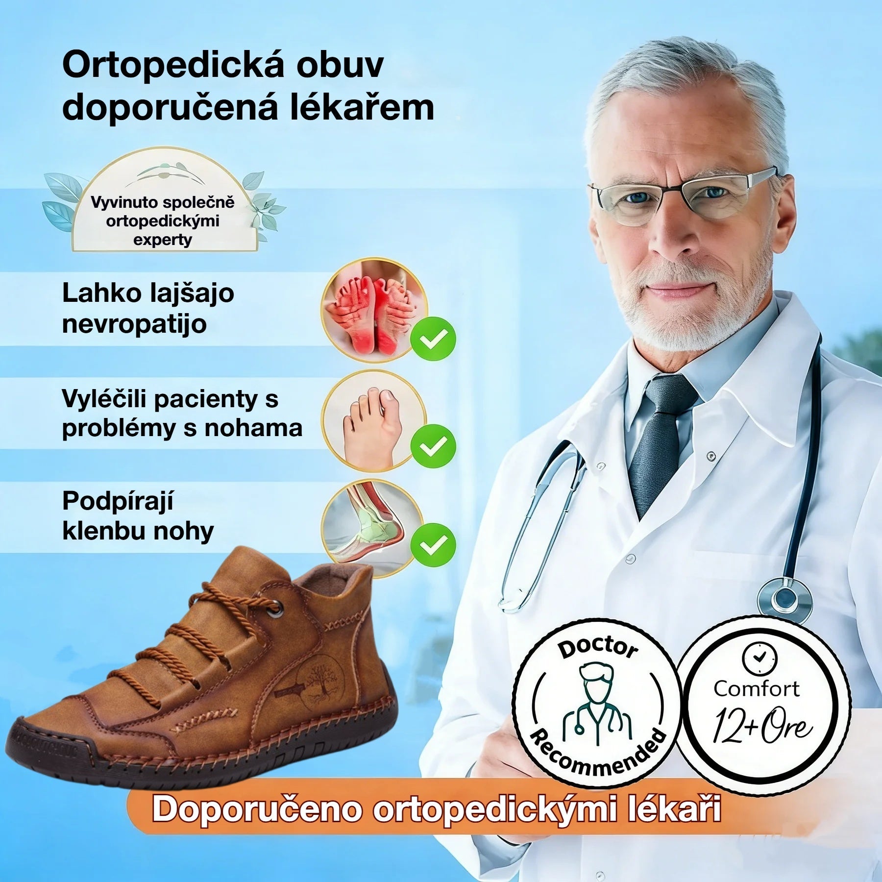 ⏰ Dnes sleva 50 % — Nenechte si to ujít! 🐂 Nová pánská ortopedická obuv vyrobená z hovězí kůže, voděodolná a protiskluzová, 🦶 účinná při úlevě od bolesti nohou.