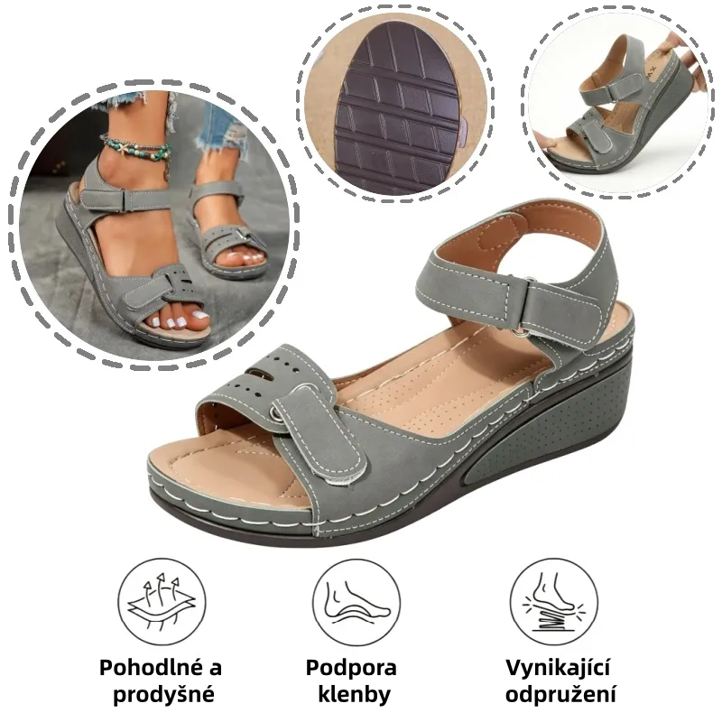 (🔥Letní speciál 50% sleva) Klasické letní dámské ortopedické sandály, které kombinují oporu a prodyšnost✅ Jsou chladivé a pohodlné na nošení ~ Chůze je snazší a pohodlnější.
