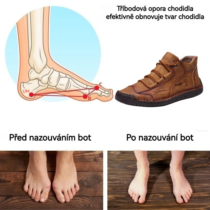 ⏰ Dnes sleva 50 % — Nenechte si to ujít! 🐂 Nová pánská ortopedická obuv vyrobená z hovězí kůže, voděodolná a protiskluzová, 🦶 účinná při úlevě od bolesti nohou.
