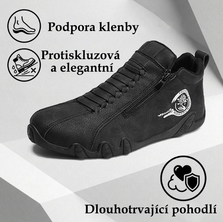 Slancks® | Vysoké kozačky z pravé kůže, unisex! Tyto ortopedické boty mají ergonomickou oporu klenby a protiskluzovou podrážku.