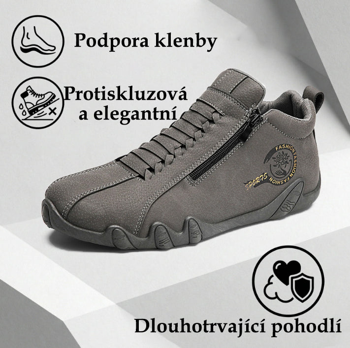Slancks® | Vysoké kozačky z pravé kůže, unisex! Tyto ortopedické boty mají ergonomickou oporu klenby a protiskluzovou podrážku.