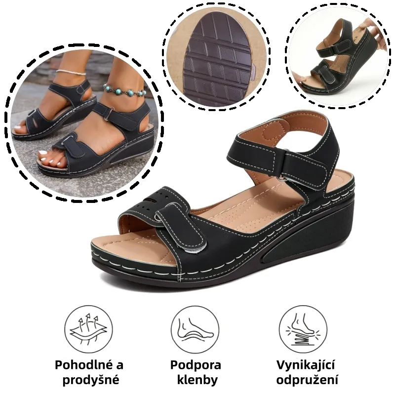 (🔥Letní speciál 50% sleva) Klasické letní dámské ortopedické sandály, které kombinují oporu a prodyšnost✅ Jsou chladivé a pohodlné na nošení ~ Chůze je snazší a pohodlnější.