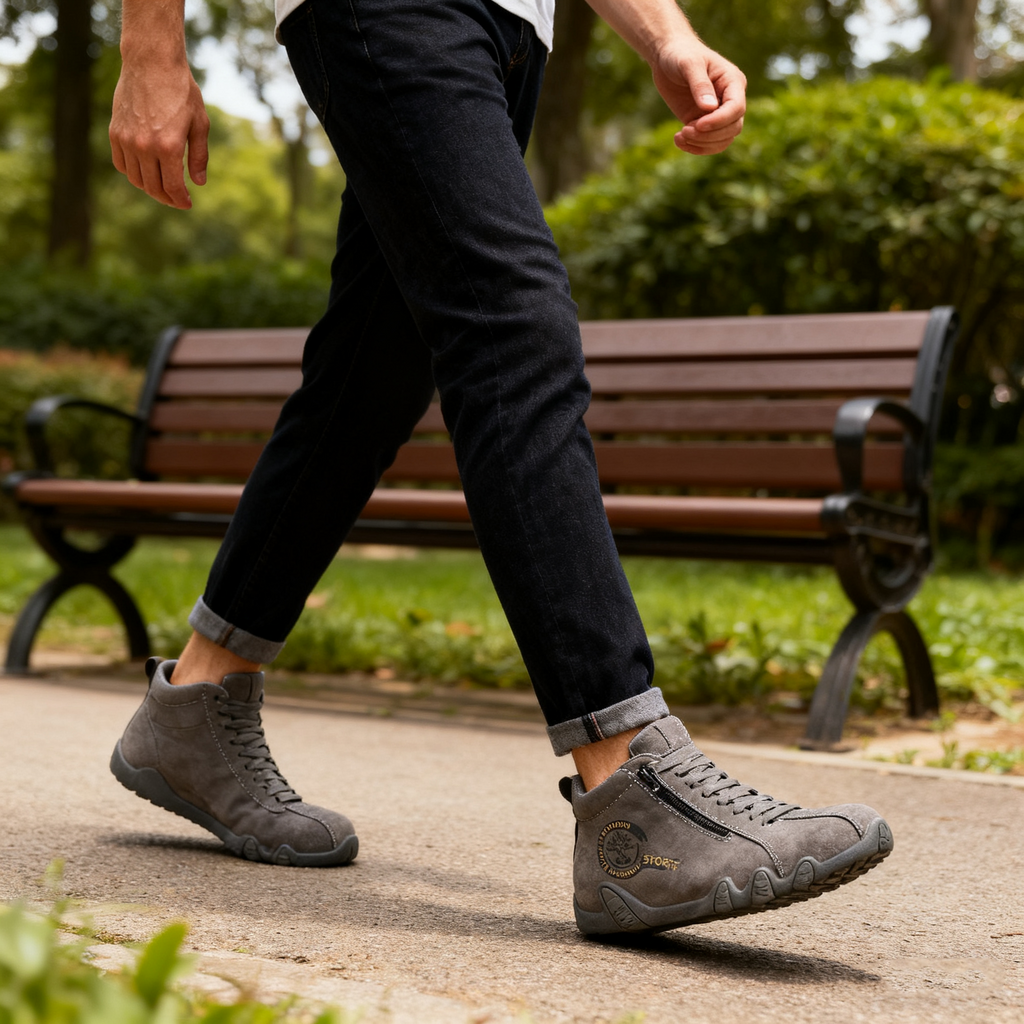 Slancks® | Vysoké kozačky z pravé kůže, unisex! Tyto ortopedické boty mají ergonomickou oporu klenby a protiskluzovou podrážku.