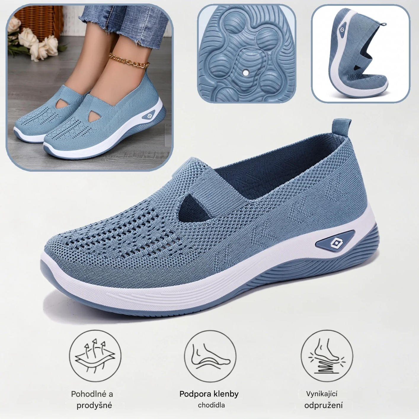 ⏰ 70% sleva 👟 Ergonomická letní ortopedická obuv | Prodyšná a lehká ✅ Ulevuje od bolesti nohou | Snadné nazouvání a zouvání