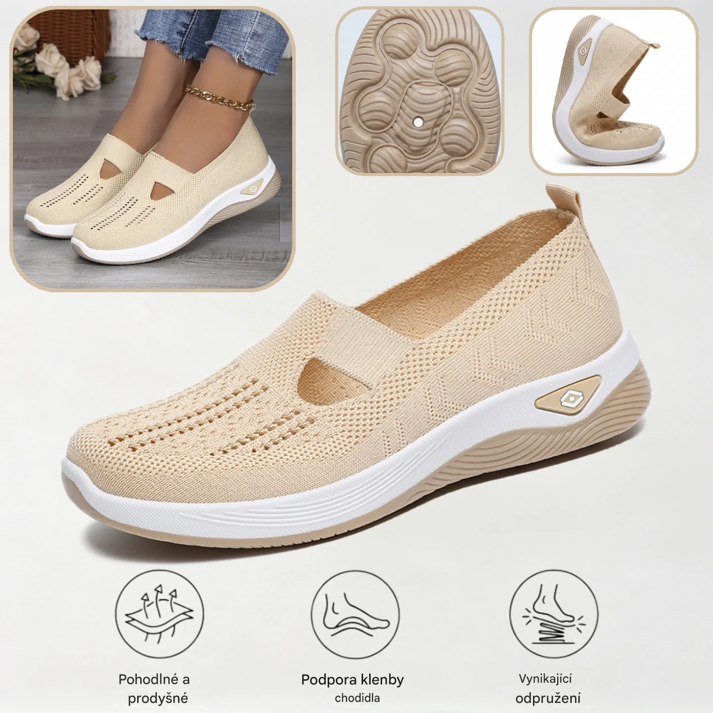 ⏰ 70% sleva 👟 Ergonomická letní ortopedická obuv | Prodyšná a lehká ✅ Ulevuje od bolesti nohou | Snadné nazouvání a zouvání