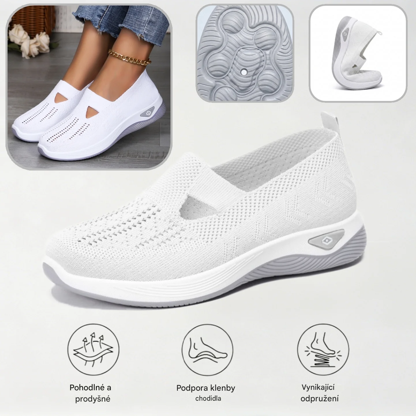 ⏰ 70% sleva 👟 Ergonomická letní ortopedická obuv | Prodyšná a lehká ✅ Ulevuje od bolesti nohou | Snadné nazouvání a zouvání