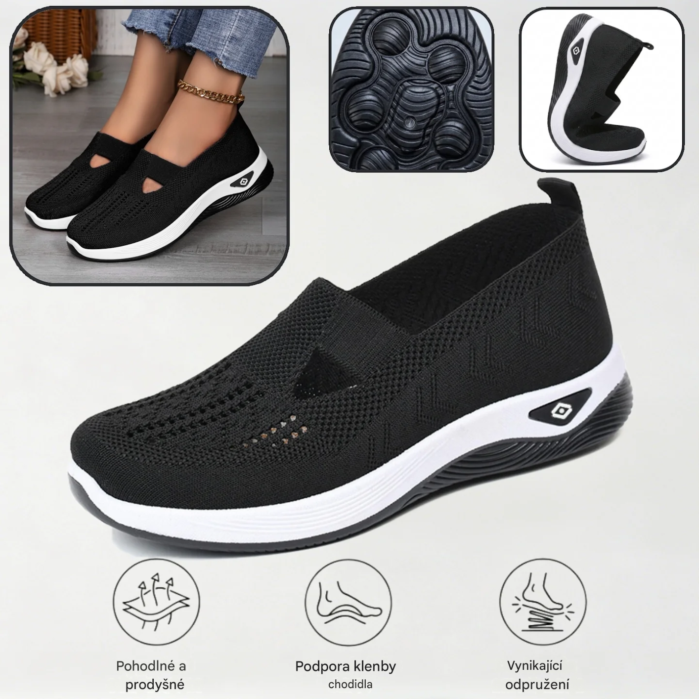 ⏰ 70% sleva 👟 Ergonomická letní ortopedická obuv | Prodyšná a lehká ✅ Ulevuje od bolesti nohou | Snadné nazouvání a zouvání
