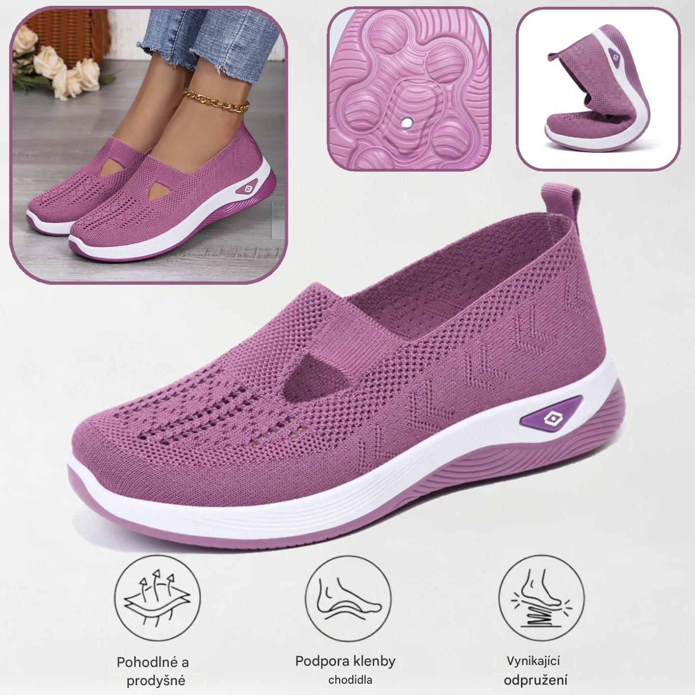⏰ 70% sleva 👟 Ergonomická letní ortopedická obuv | Prodyšná a lehká ✅ Ulevuje od bolesti nohou | Snadné nazouvání a zouvání