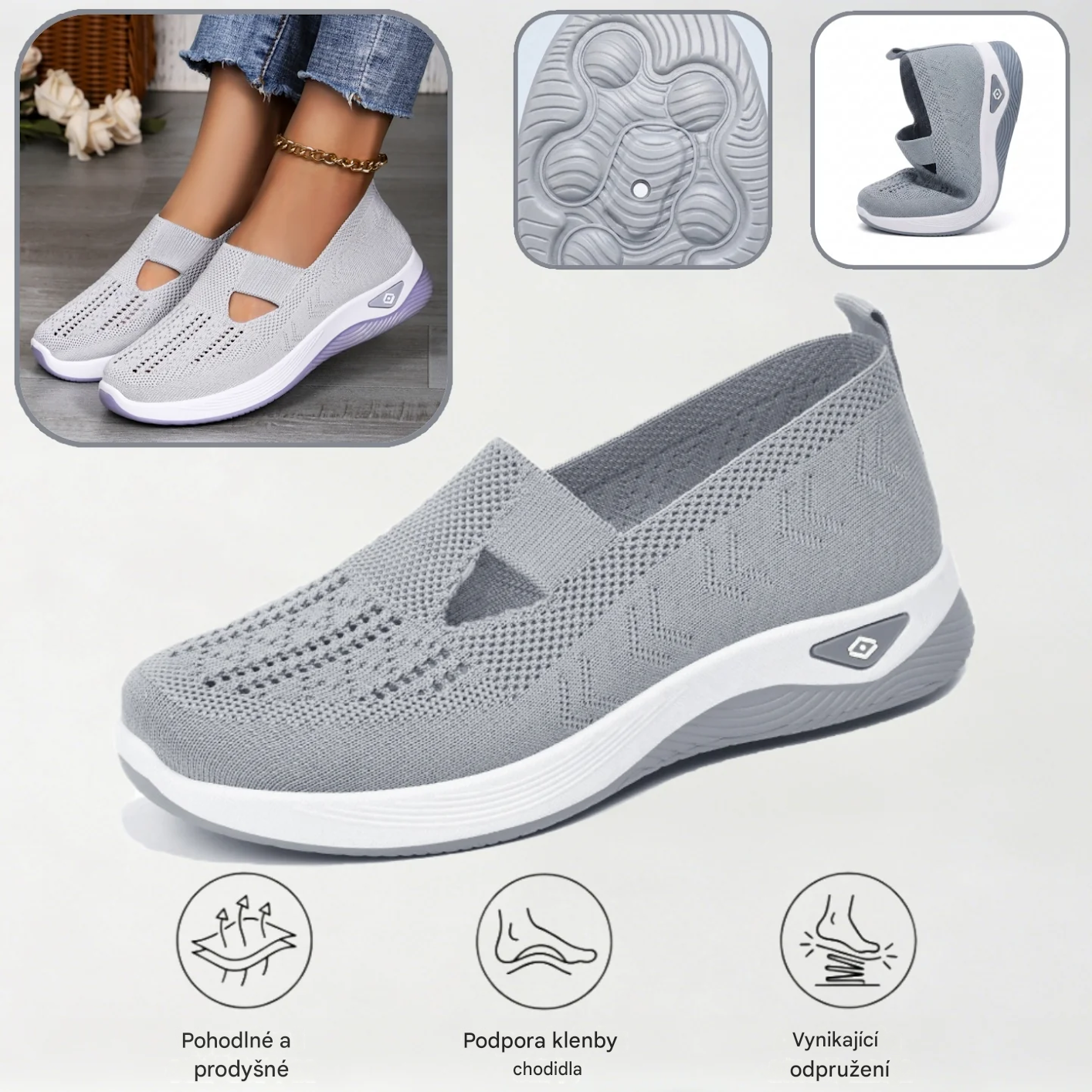 ⏰ 70% sleva 👟 Ergonomická letní ortopedická obuv | Prodyšná a lehká ✅ Ulevuje od bolesti nohou | Snadné nazouvání a zouvání