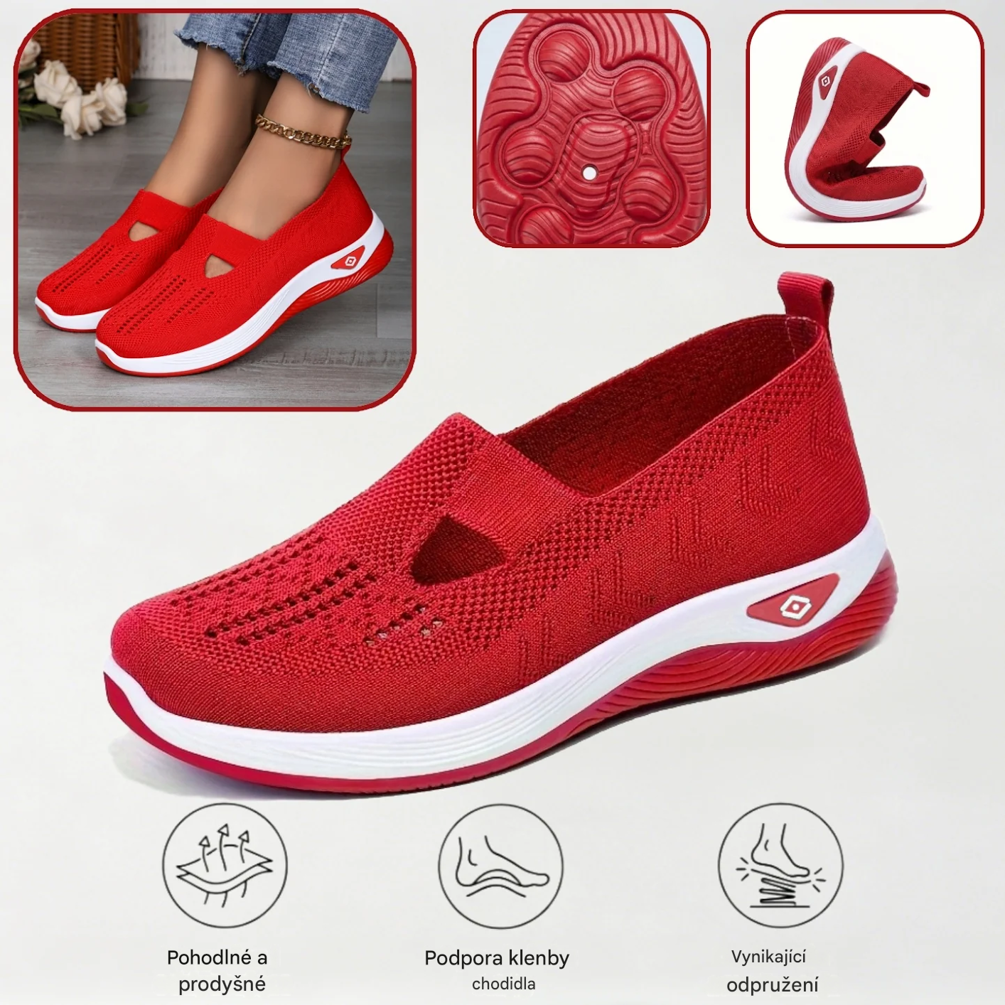 ⏰ 70% sleva 👟 Ergonomická letní ortopedická obuv | Prodyšná a lehká ✅ Ulevuje od bolesti nohou | Snadné nazouvání a zouvání