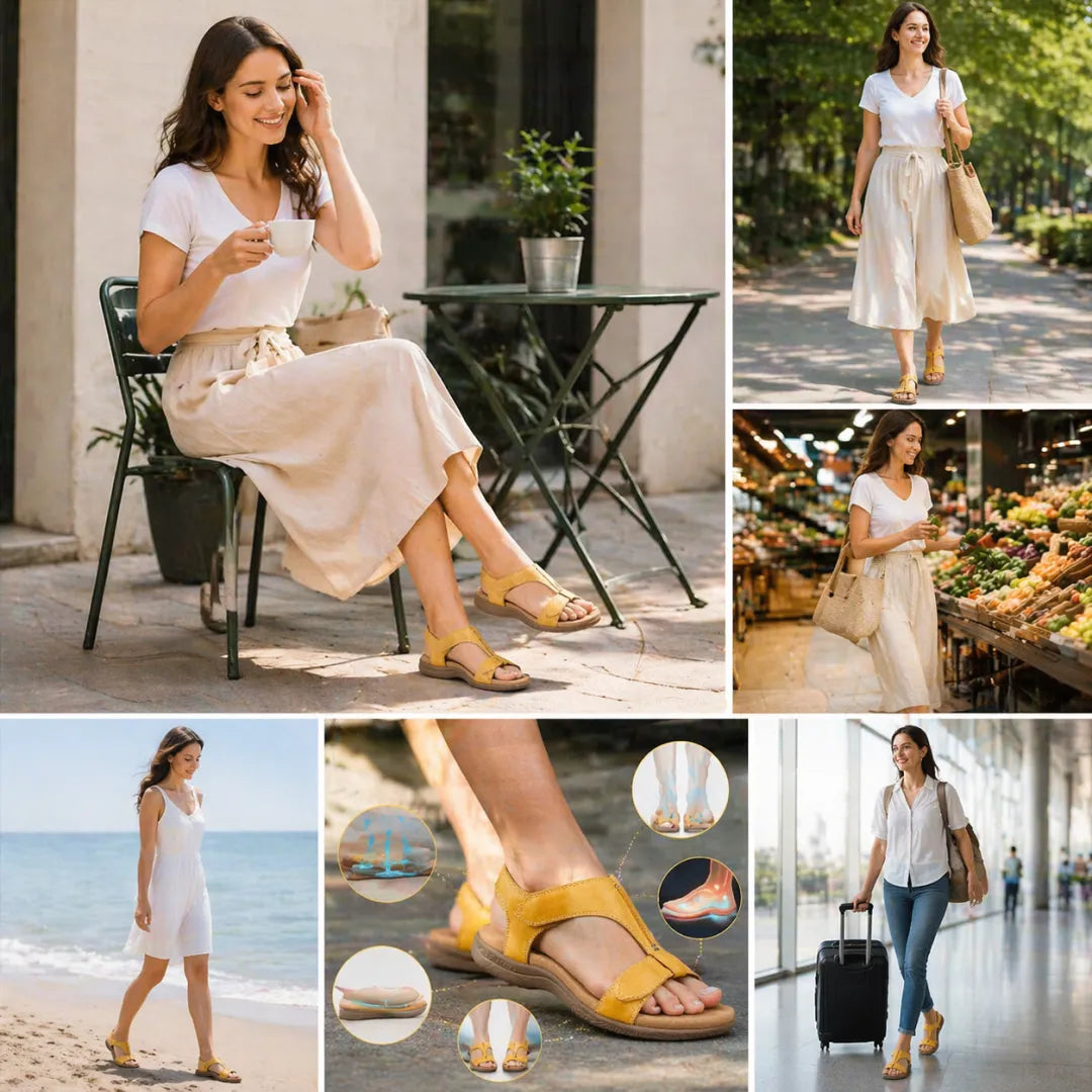 🎁Dnes za poloviční cenu - nenechte si to ujít| Ergonomicky tvarované ortopedické sandály - bezbolestná chůze👞Zajišťují pohodlnější chůzi